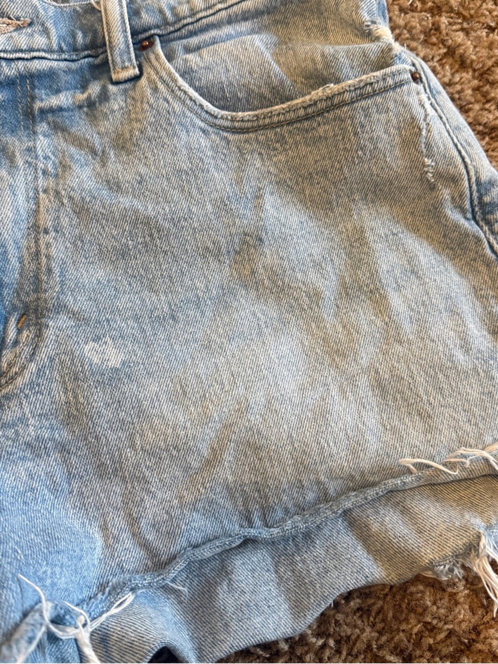 Abercrombie & Fitch Light Wash Denim Cutoff Shorts - Picture 2 of 5